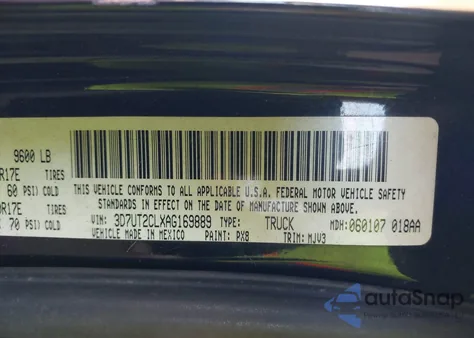 2010 Dodge Ram 2500 Slt from USA, damaged, VIN 3D7UT2CLXAG169889